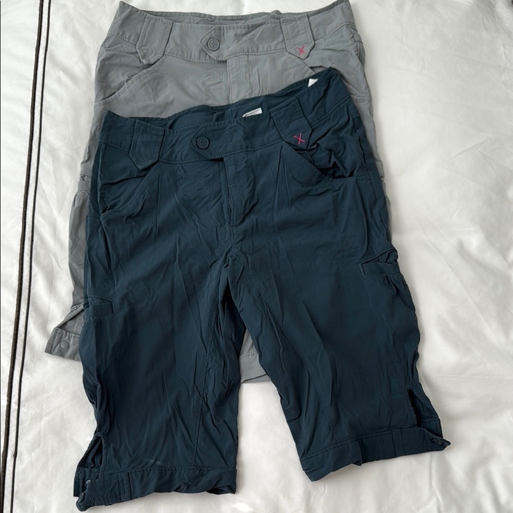 Two Girl’s Gray and Blue Omni-shade Cargo Shorts